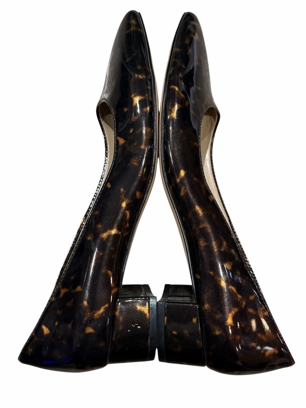 Ann Taylor Tortoise Shell Pumps Size 8.5 Brown Office Business Casual Fall - Picture 7 of 12
